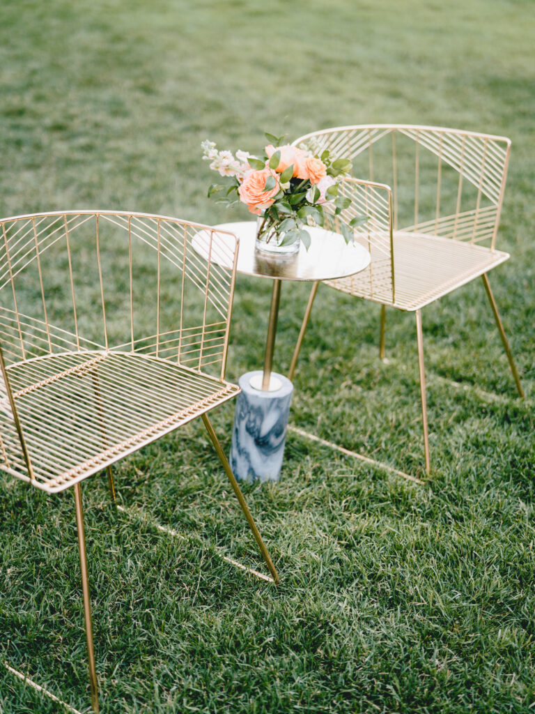tented-wedding gold elegant outdoor chairs for an outdoor wedding in new england
